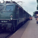 Expressgut auf Gleis 1 am Bahnhof Bad Salzuflen, 1975