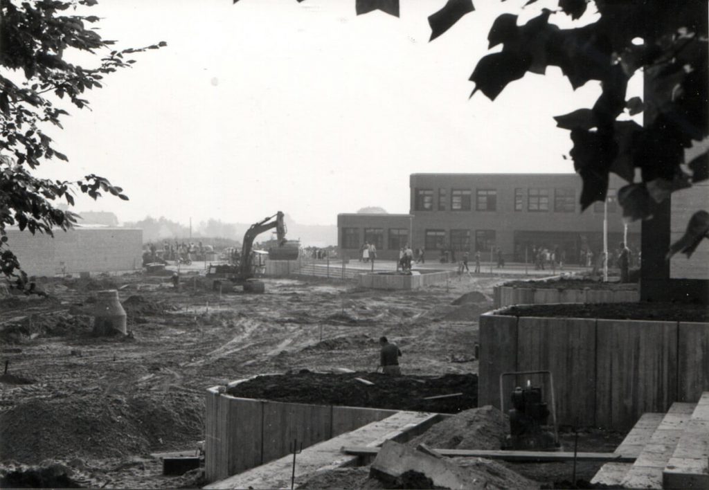 Baustelle Schulzentrum Aspe 1980er Jahre