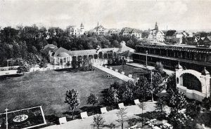 Übersicht Wandelhalle und Musikpavillion in den 1910er Jahren