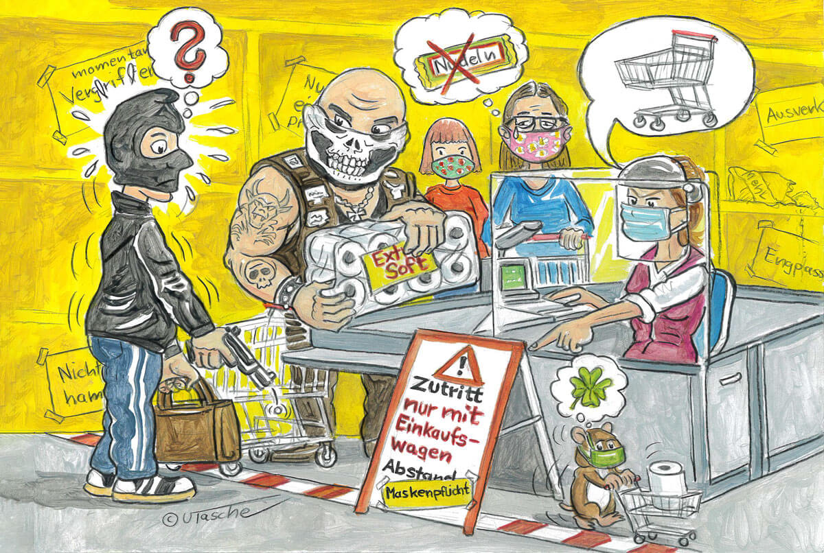 Maskenball im Supermarkt