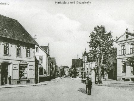 Marktplatz und Begastraße Schötmar, 1920
