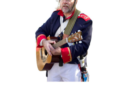 Mann in Schützenuniform und Gitarre