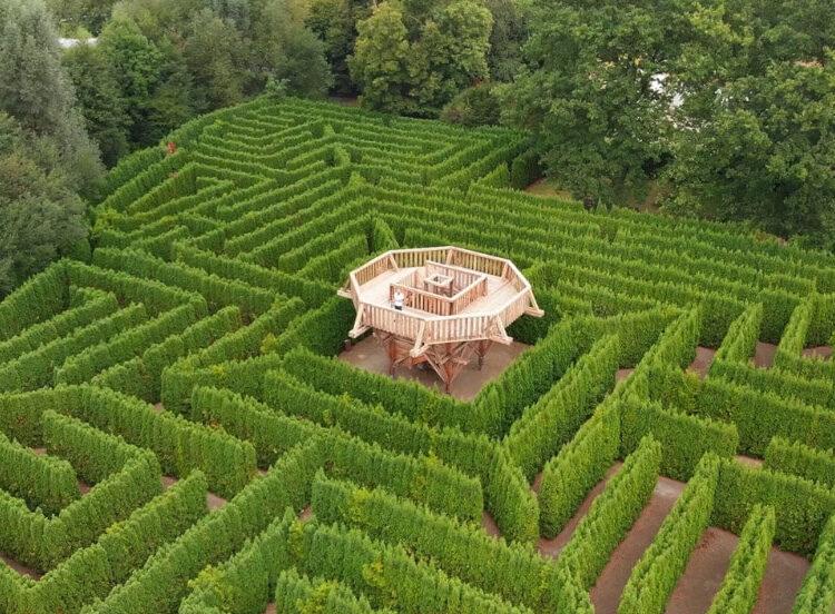 Der Irrgarten Hortus Vitalis von oben aus betrachtet.