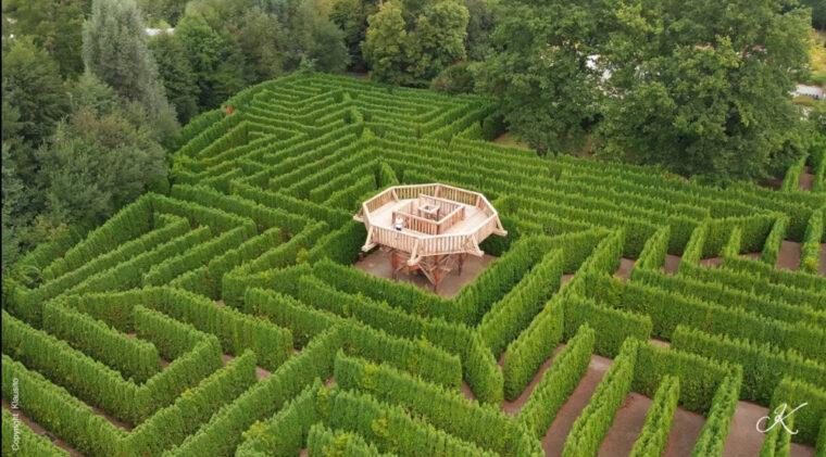 Der Irrgarten Hortus Vitalis von oben aus betrachtet.