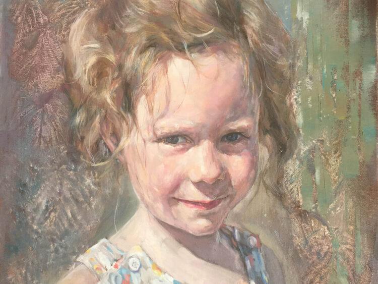 Gemälde Kleines Mädchen in der Sonne von Xiaoping Xu