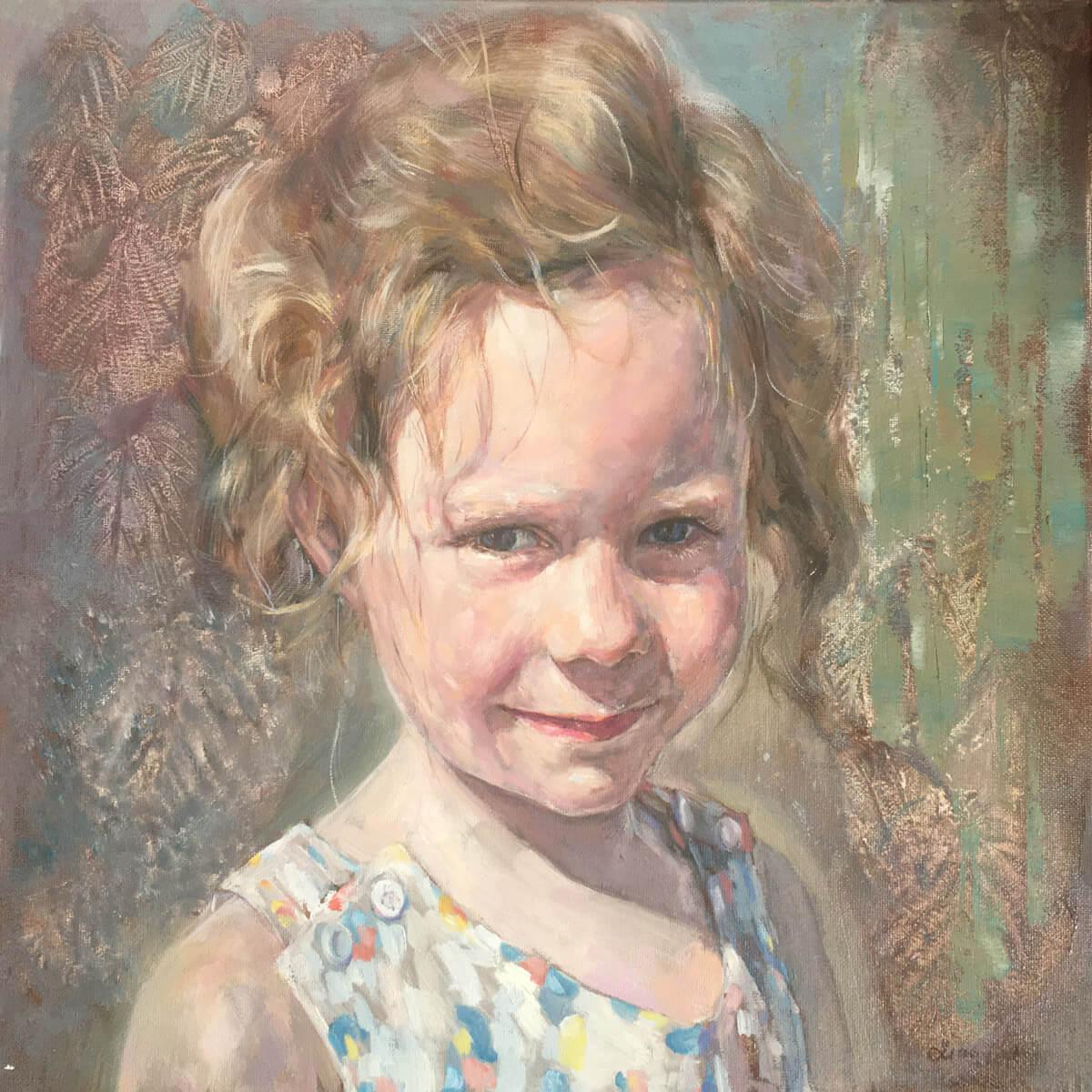 Gemälde Kleines Mädchen in der Sonne von Xiaoping Xu