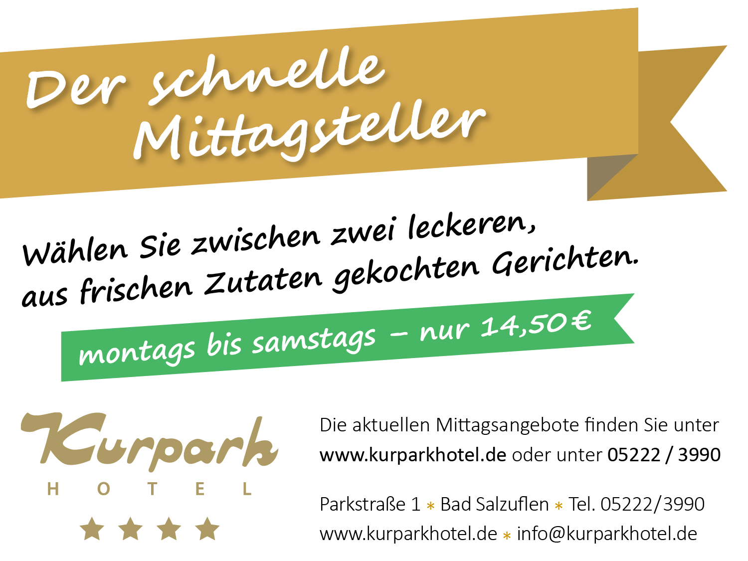 Kurpark-Hotel – Anzeige Mittagsteller
