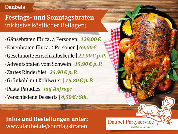 Daubel Partyservice – Festtagsbraten